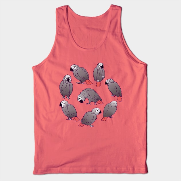 African Grey Parrot Flock Tank Top by Einstein Parrot